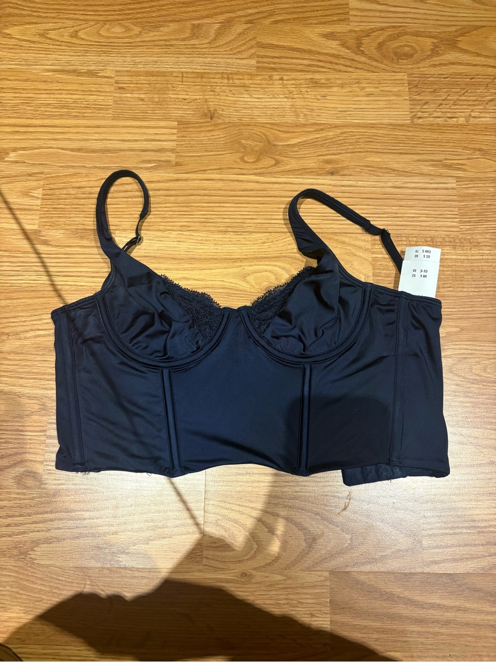 Abercrombie & Fitch Black Longline Lace-Trim Bra